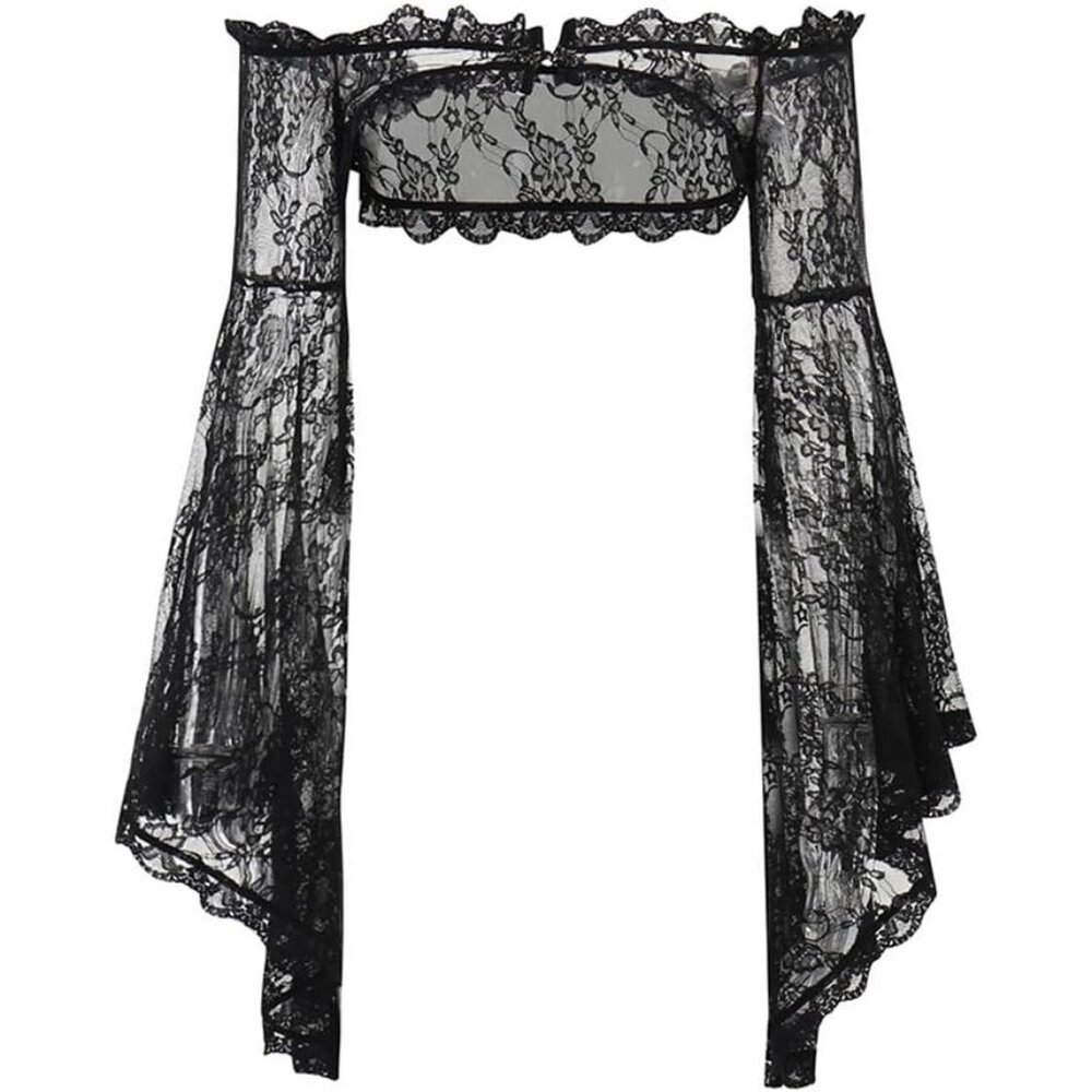 Women's Black 4 Evening Dresses Short Cardigan Top Trad Goth Shawls And Wraps